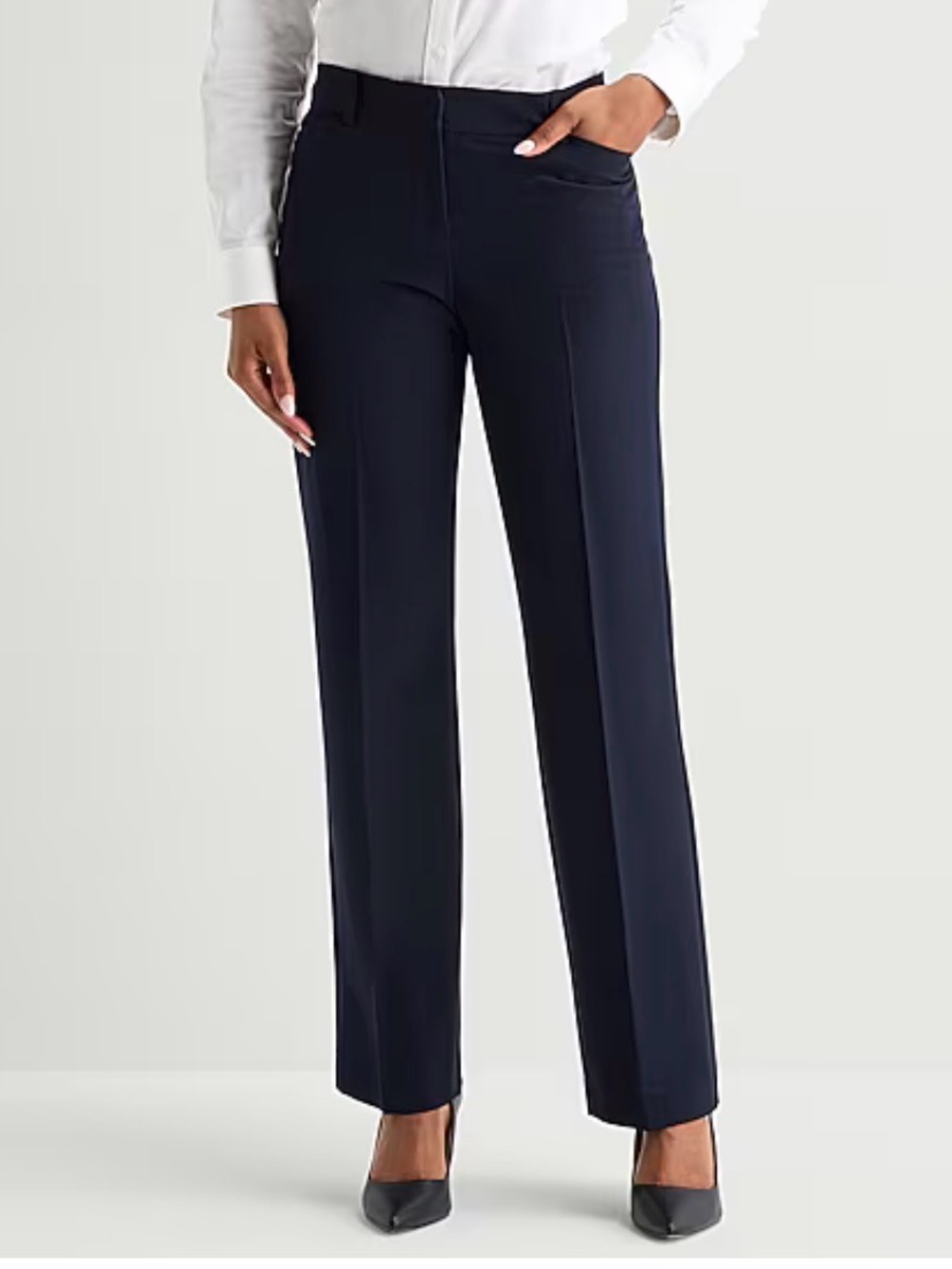Liz Claiborne Audra Navy straight leg Dress Pants